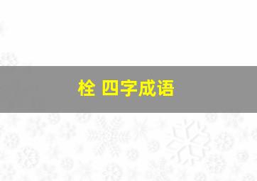 栓 四字成语